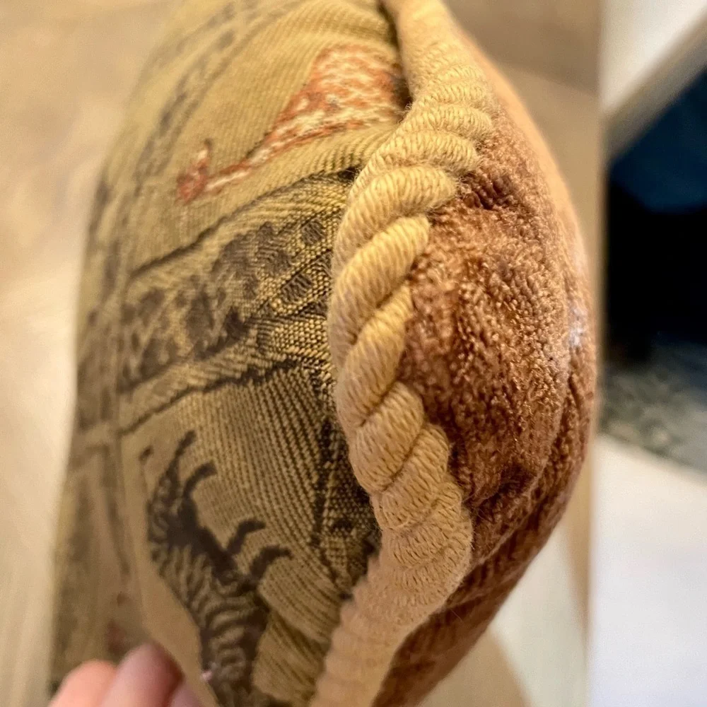 Newport Zebra and Giraffe Square Decorative Pillow Brown and Gold